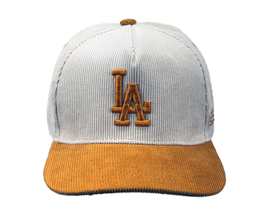 LA All Day Hat | White/Gold Corduroy