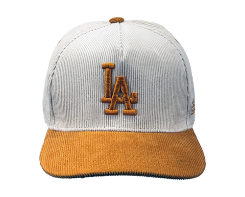 LA All Day Hat | White/Gold Corduroy