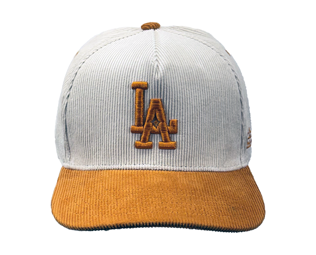 LA All Day Hat | White/Gold Corduroy